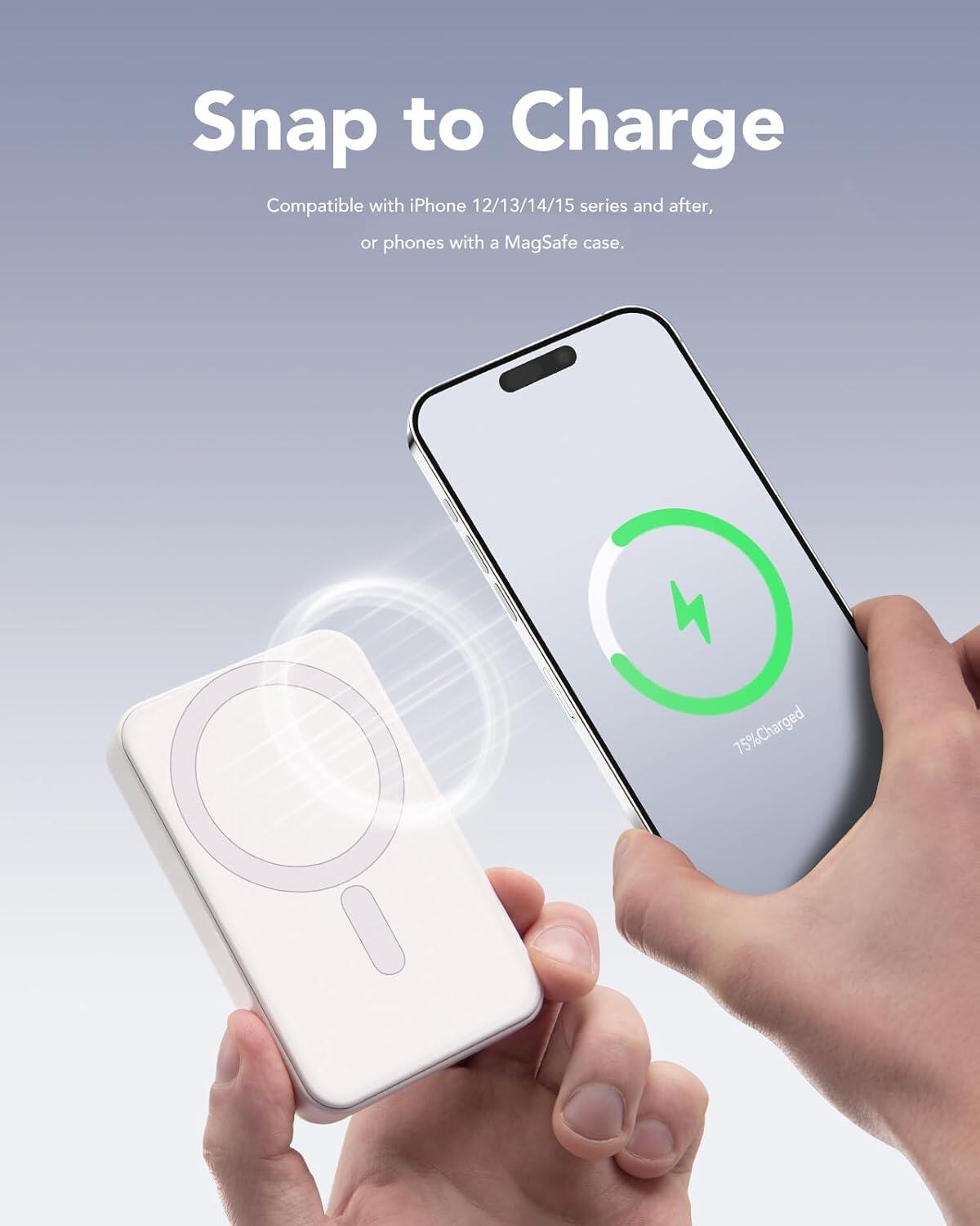 Bateria Portátil Inalámbrica Magnética De 10000mAh